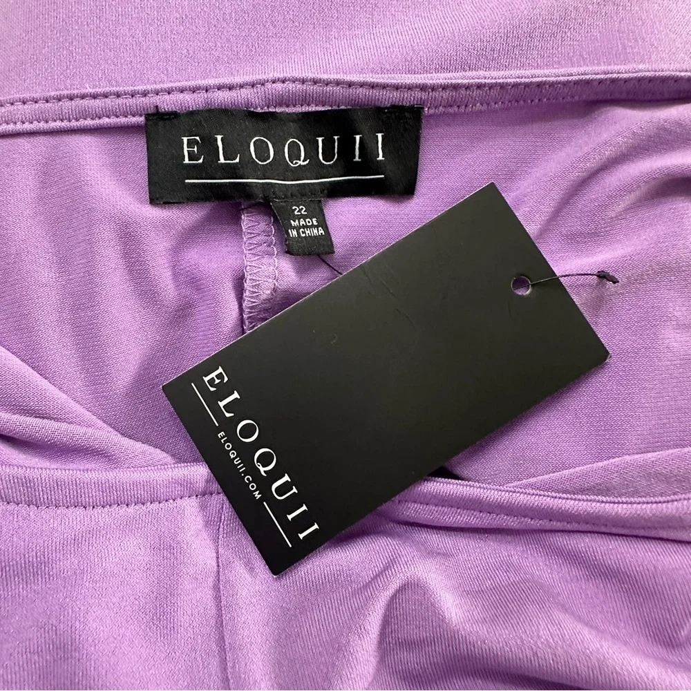Eloquii Front Twist Cut Out Dress Lilac Size 22 NEW WITH TAGS